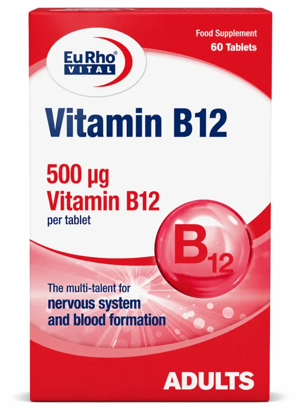 ویتامین B12 500 میکروگرم یوروویتال قرص 60 عددی