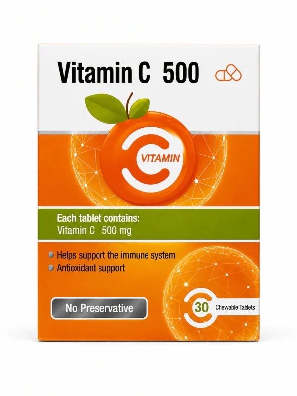ویتامین C 500 میلی‌گرم ایران دارو قرص جویدنی 30 عددی - Image 2
