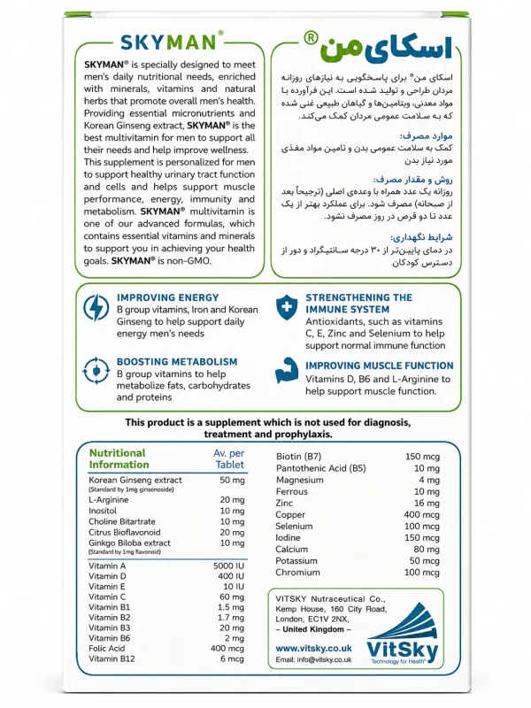 اسکای من ویت اسکای قرص 30 عددی - Image 2